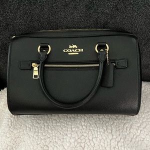 Black Coach tote (rowan satchel coach) with shoulder strap